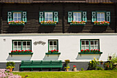 old wooden facade, Öblarn, Ennstal, Styria, Austria
