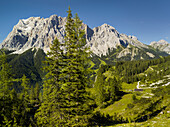 Zugspitze from the Mieminger Mountains, Wettersteingebirge, Tyrol, Austria