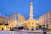 Pestsäule, Rathaus, Hauptplatz, Baden bei Wien, Niederösterreich, Österreich