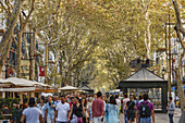 La Rambla, Las Ramblas, Les Rambles, Flaniermeile, Boulevard, Ciutat Vella, Altstadt, Barcelona, Katalonien, Spanien, Europa