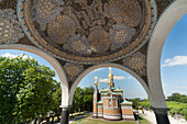 Kuppelmosaik an der Ausstellungshalle und russische Kapelle, Mathildenhöhe, Jugendstil, Darmstadt, Hessen, Deutschland