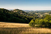 Landschaft mit Burg Lindenfels, Lindenfels, Bergstraße, Odenwald, Hessen, Deutschland