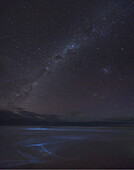 Beach and stars in night sky, Apollo Bay, Otway National Park, Victoria, Australia