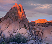 Moon over rocks, Joshua Tree National Park, California