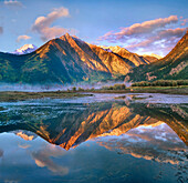 Twin Peaks reflected in Twin Lakes, Colorado