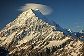 South face of Mount Cook seen from summit of Mount Kinsey, Mount Cook National Park, Canterbury, New Zealand