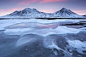 Ice sheets and mountain range, Vatnajokull National Park, Iceland