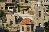 Stone houses and church at Choroikotia, Cyprus
