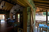 Tables in Cafe Serenity, Galata-Kakopetria, Troodos mountains, Cyprus