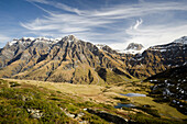 Bergseen unterhalb des Tomülpass, Safiental, Bündner Alpen, Kanton Graubünden, Schweiz