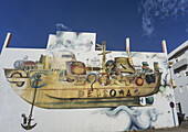Wall Painting in Gran Tajajal, Fuerteventura, Canary Islands, Spain
