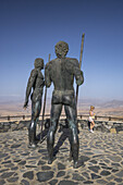Bronze Warrier Figures, King Ayose and Guize, Vega de Rio de las Palmas, Roadside to Betancuria, Fuerteventura, Canary Islands, Spain