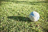 Soccer ball on lawn