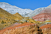 Aktau Mountains (White Mountains), desert landscape with colorful sandstone mountains, Altyn Emel National Park, Almaty Region, Kazakhstan, Central Asia, Asia