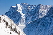 Neue-Welt-Abfahrt, Zugspitzmassiv, gesehen vom Hochwannig, Ehrwald, Tirol, Österreich