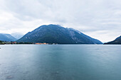 Lake Achensee and Pertisau at dusk, Karwendel, Tirol, Austria