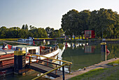 Nasses Dreieck , Botschaftsgarten, Red Box, Bergeshoevede , Dortmund-Ems-Kanal ,  Muensterland , North Rhine-Westphalia , Germany , Europe