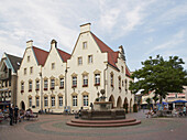 Old town hall at the Markt at Haltern am See , Muensterland , North Rhine-Westphalia , Germany , Europe