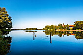 Eutin Castle and lake, Großer Eutiner See, Eutin, Holstein Switzerland, Ostholstein, Schleswig-Holstein, Germany