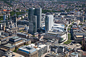 Blick vom Main Tower über Zeil, Frankfurt am Main, Hessen, Deutschland, Europa