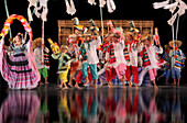 Dancers in a show wearing colourful costumes, culture, entertainment, Villa Escudero, Manila, Luzon, Philippines, Asia