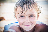 Caucasian boy smiling, Bahia De Banderas, Nayarit, Mexico