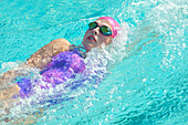 Caucasian woman swimming, Bainbridge Island, wa, USA