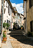 France, South Eastern France, Arles, old town, calade (cobblestone street)