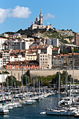France, Marseilles, harbor, Notre Dame de la Garde basilica