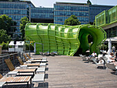 France, Paris, Austerlitz quay, City of Fashion and Design, roof terrace, modern café