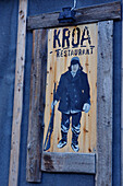 Arctic, Spitsberg, Longyearbyen (capital of Spitsberg), restaurant sign