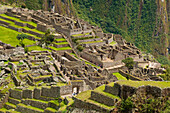 'South America, Peru, Cuzco region, Urubamba Province, Unesco World heritage since 1983, Machu Picchu (''old mountain'') aerial view'