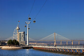 Lisbon, Park of Nations, Vasco da Gama Bridge, Vasco da Gama Tower and cable car