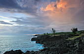 Reunion island, sunset over the west coast