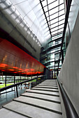 Europe,France, stairs and glass Frac Rennes  (architect Odile Decq)