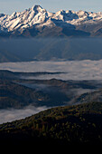 France, Midi Pyrenees, Ariege, Couserans, mountain of Valier, 2838m, snow, mist
