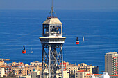 Spain, Catalonia, Barcelona, Montjuic cable car..