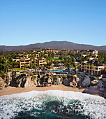 Aerial view of resort on ocean, Cabo San Lucas, BCS, Mexico