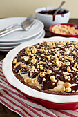 Peanut Butter Pie Drizzled with Chocolate