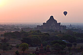 Hot Air Balloons Above Ancient Temples at Sunrise, Bagan, Myanmar
