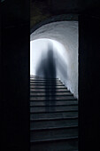 Ghostly Figure Descending Stairs