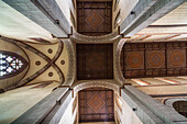 Klosterkirche, Blick Gewölbe und bemalte Holzdecke, ehemaliges Kloster Mariental, bei Helmstedt, Niedersachsen, Norddeutschland, Deutschland