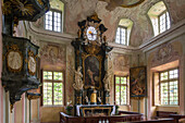 Innenaufnahme, Schlosskapelle, Schloss Clemenswerth, Kapelle ist eines der acht Pavillons um das Hauptschloss, Spätbarock, Pavillon, Jagdschloss, Sögel, Niedersachsen, Deutschland