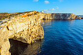 Cliff top watch tower, Comino island, Malta, Mediterranean, Europe