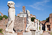 Statues at House of Vestals in Roman Forum, UNESCO World Heritage Site, Rome, Lazio, Italy, Europe