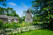 Windmill and the Home Sweet Home house in East Hampton, The Hamptons, Long Island, New York State, United States of America, North America