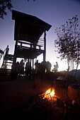 Tourists waiting for the sunrise, Indian Nose (Naris de indio), Lago Atitlan, Guatemala, Central America