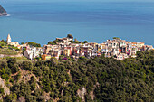 The village of Corniglia in the Cinque Terre, UNESCO World Heritage Site, Liguria, Italy, Europe