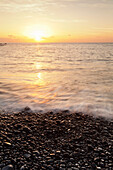 Sunset at Playa de Alojera beach, Alojera, West Coast, La Gomera, Canary Islands, Spain, Atlantic, Europe