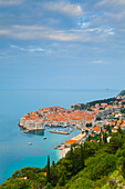 Elevated view over Stari Grad (Old Town), UNESCO World Heritage Site, Dubrovnik, Dalmatia, Croatia, Europe